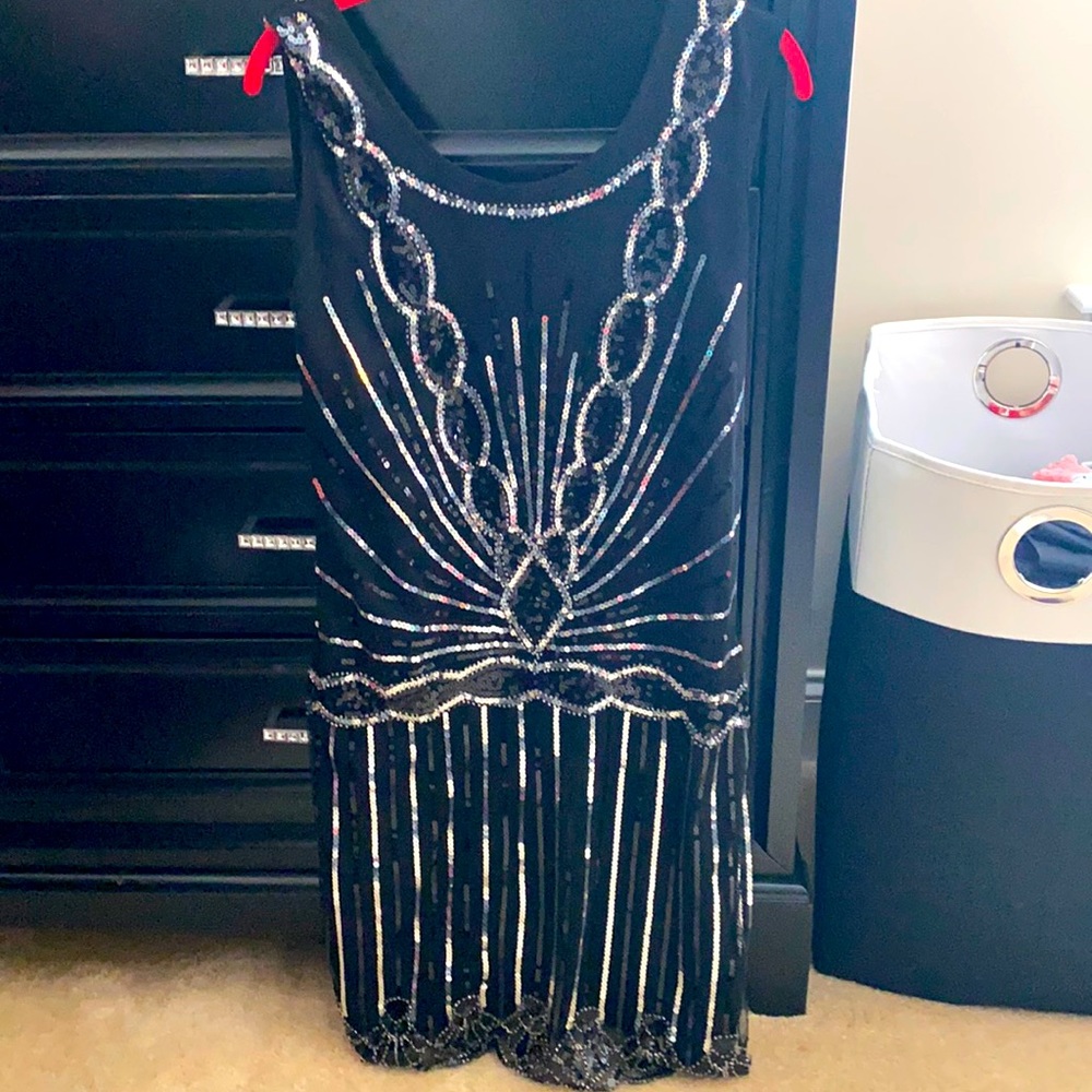 Black with sparkles flapper costume
